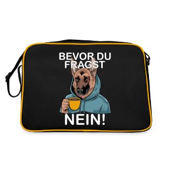 Before You Ask No Funny German - Retro Bag - black/gold - Back