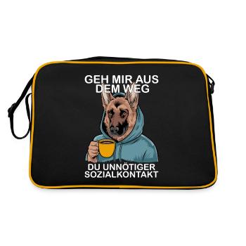 Drôle de berger allemand - Sac Retro - noir/or - Dos
