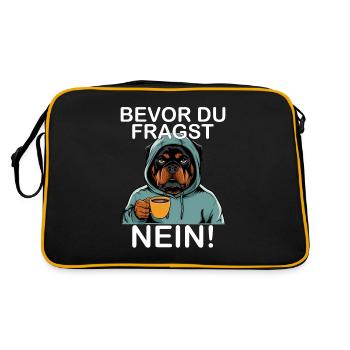 Before you ask No funny Rottweiler - Retro Bag - black/gold - Back