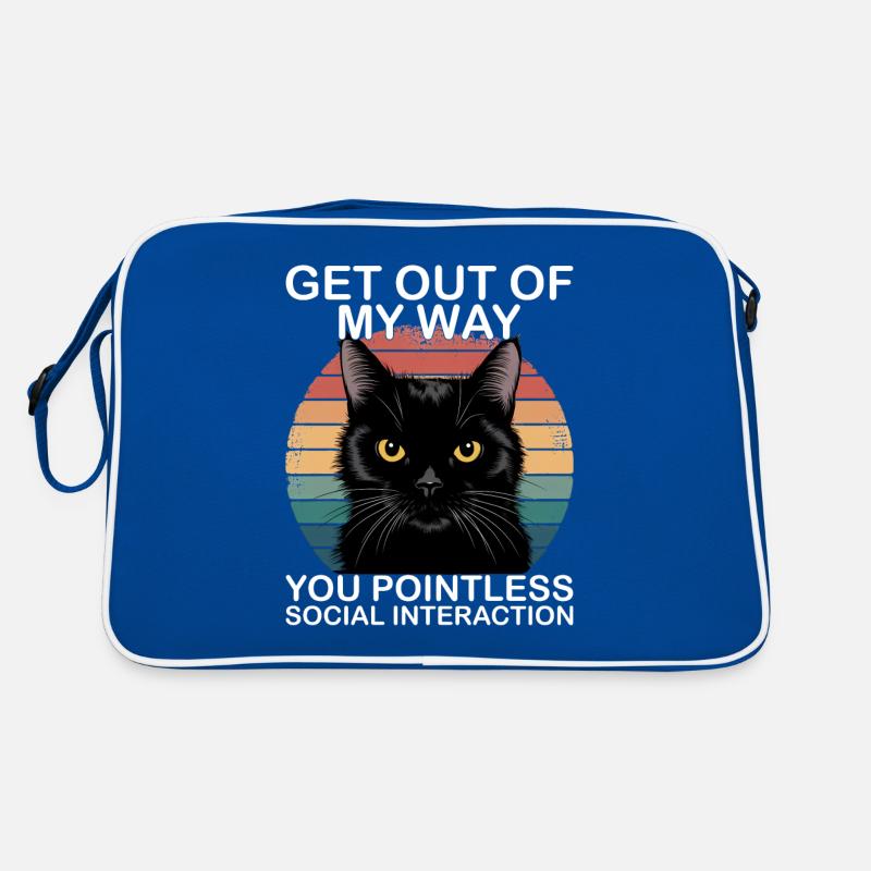 Lustige Schwarze Katze Retro Tasche
