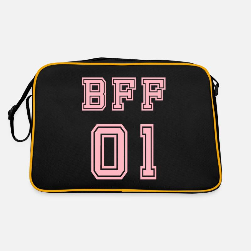 BFF Beste Freunde Beste Freundin - Retro Tasche - Schwarz/Gold