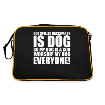 Christus Christliche Gott Theologie Hund - Retro Tasche - Schwarz/Gold - Hinten