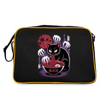 Kawaii Cat Ramen Noodles Anime Cat - Retro Bag - black/gold - Back