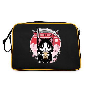 Grim Reaper Anime Chat Cerisier Fleur - Sac Retro - noir/or - Dos