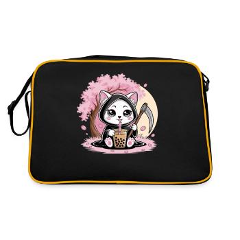 Grim Reaper Anime Chat Cerisier Fleur - Sac Retro - noir/or - Dos