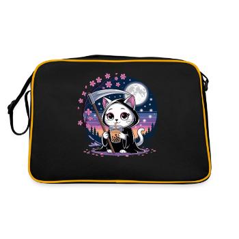 Grim Reaper Anime Chat Cerisier Fleur - Sac Retro - noir/or - Dos