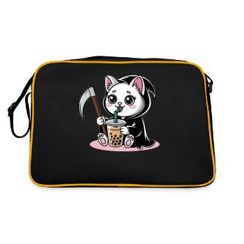 Grim Reaper Anime Chat Cerisier Fleur - Sac Retro - noir/or - Dos