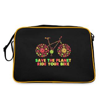 Vélo Fleurs Années 70 - Sac Retro - noir/or - Dos