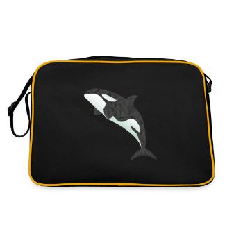 orca Wal - Retro Tasche - Schwarz/Gold - Hinten