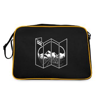 Wanderkarte Berge - Retro Tasche - Schwarz/Gold - Hinten