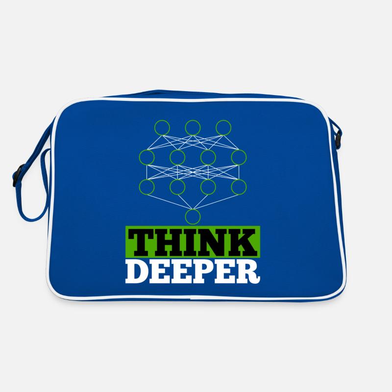 Künstliche Intelligenz think deeper Geschenk Retro Tasche