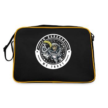Monkey chimpanzee monkey monkey monkeys banana monkey monkey monkey - Retro Bag - black/gold - Back
