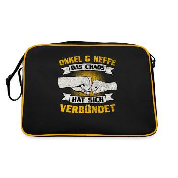 Patenonkel Onkel Pate Taufpate Patenonkel - Retro Tasche - Schwarz/Gold - Hinten