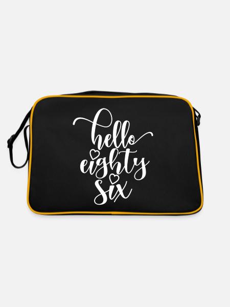 Hello Eighty Six Cute 86 Years Old Birthday - Retro Bag - black/gold - Back