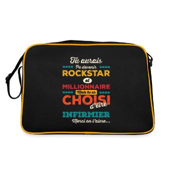 Krankenschwester - Retro Tasche - Schwarz/Gold - Hinten
