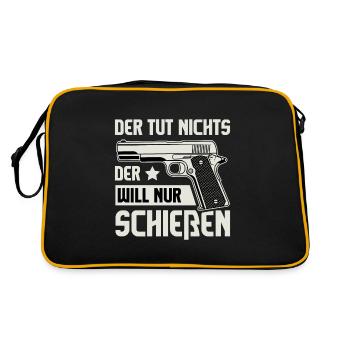 Schützenfest Schießen Schießsport Sportschütze - Retro Tasche - Schwarz/Gold - Hinten
