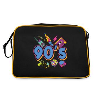 90er Jahre Mottoparty 1990er Neunziger Kostüm - Retro Tasche - Schwarz/Gold - Hinten