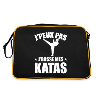 Je Peux Pas Je Bosse Mes Katas - Sac Retro - noir/or - Dos