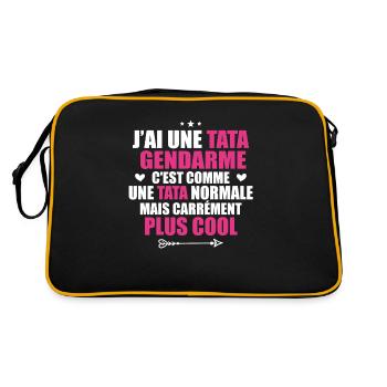J'ai une tata gendarme plus cool - Sac Retro - noir/or - Dos