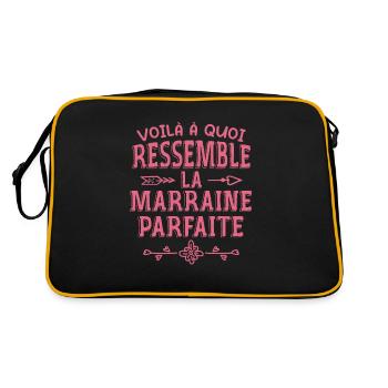 Marraine Parfaite - Parrain - Marraine - Filleule - Sac Retro - noir/or - Dos