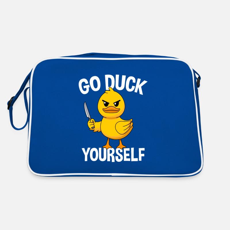 Go Duck Yourself Duck with Knife Retro Bag