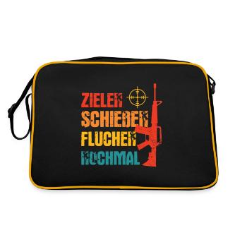 Schützenfest Schießen Schießsport Sportschütze - Retro Tasche - Schwarz/Gold - Hinten
