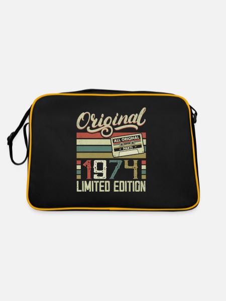 Vintage 1974 Retro Birthday Gift 1974 - Retro Bag - black/gold - Back