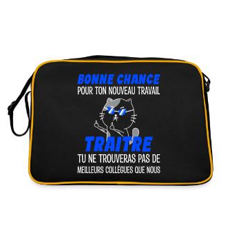 Départ Collègue Travail & Nouvel Emploi - Adieu - Sac Retro - noir/or - Dos