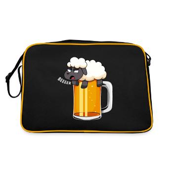 Beer Drinker Beer Mug Beer Tank Beer Sheep - Retro Bag - black/gold - Back