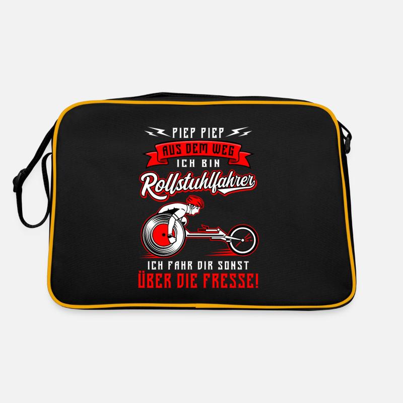 Rollifahrer Menschen Mit Behinderung Rollstuhl Retro Tasche
