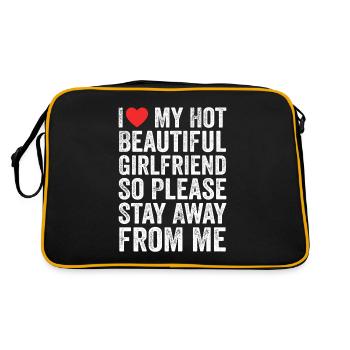 I Love My Hot Beautiful Girlfriend - Sac Retro - noir/or - Dos
