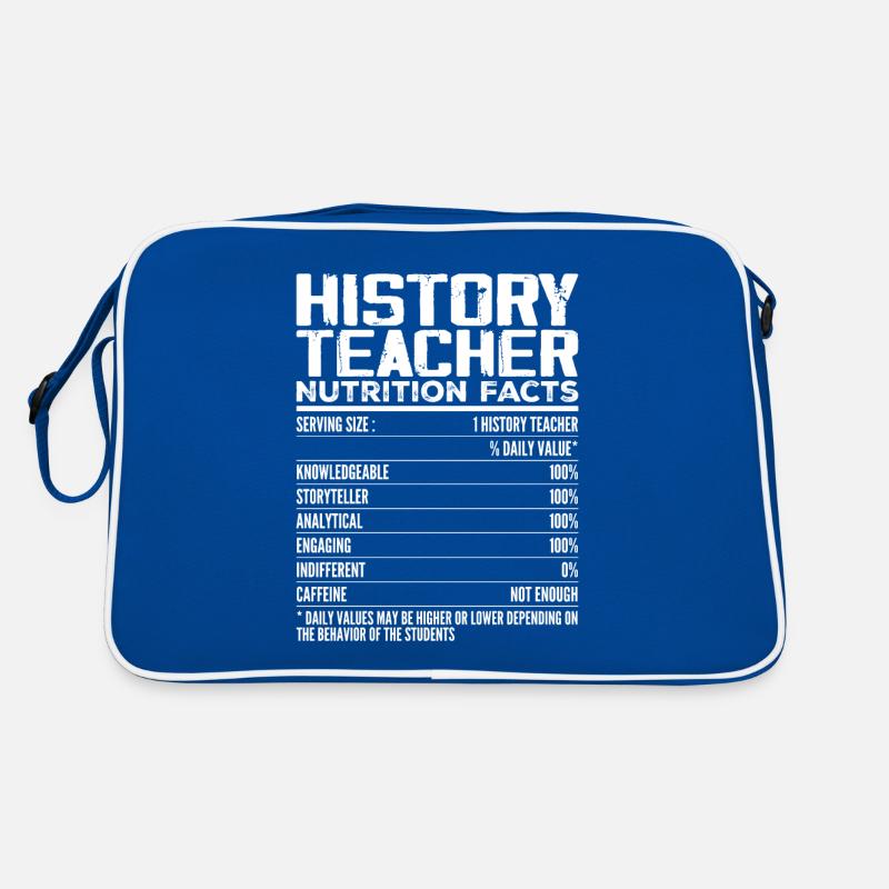 Geschichte Lehrer Nährwertangaben | Geschichtslehrer Retro Tasche