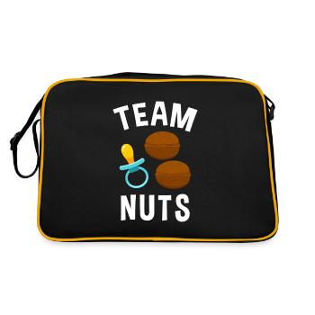 Pinkel Party Babyparty Team Nuts - Retro Tasche - Schwarz/Gold - Hinten