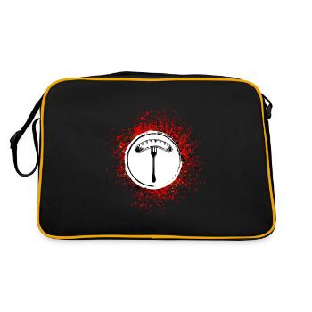 Bratwurst Wurst - Retro Tasche - Schwarz/Gold - Hinten