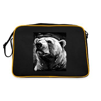 Polar Bear Portrait Polar Bear - Retro Bag - black/gold - Back