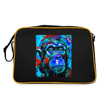 Monkey Portrait - Retro Bag - black/gold - Back