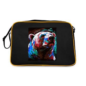 Polar Bear Portrait Polar Bear - Retro Bag - black/gold - Back
