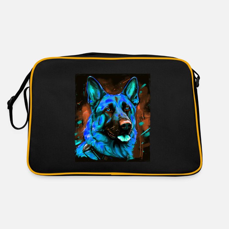 German Shepherd Dog Portrait Retro Bag