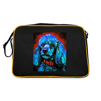 Caniche chien portrait - Sac Retro - noir/or - Dos