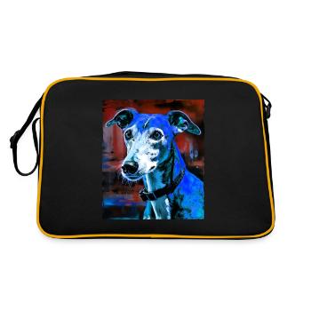 Portrait de chien lévrier - Sac Retro - noir/or - Dos