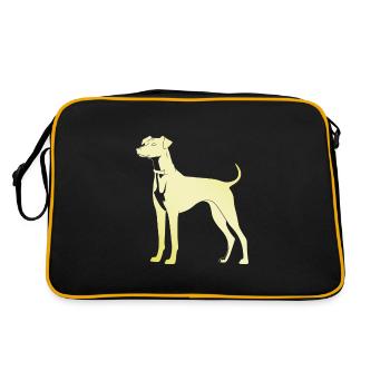 Silhouette de chien whippet - Sac Retro - noir/or - Dos