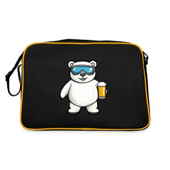 Ours polaire après-ski bière bande dessinée - Sac Retro - noir/or - Dos