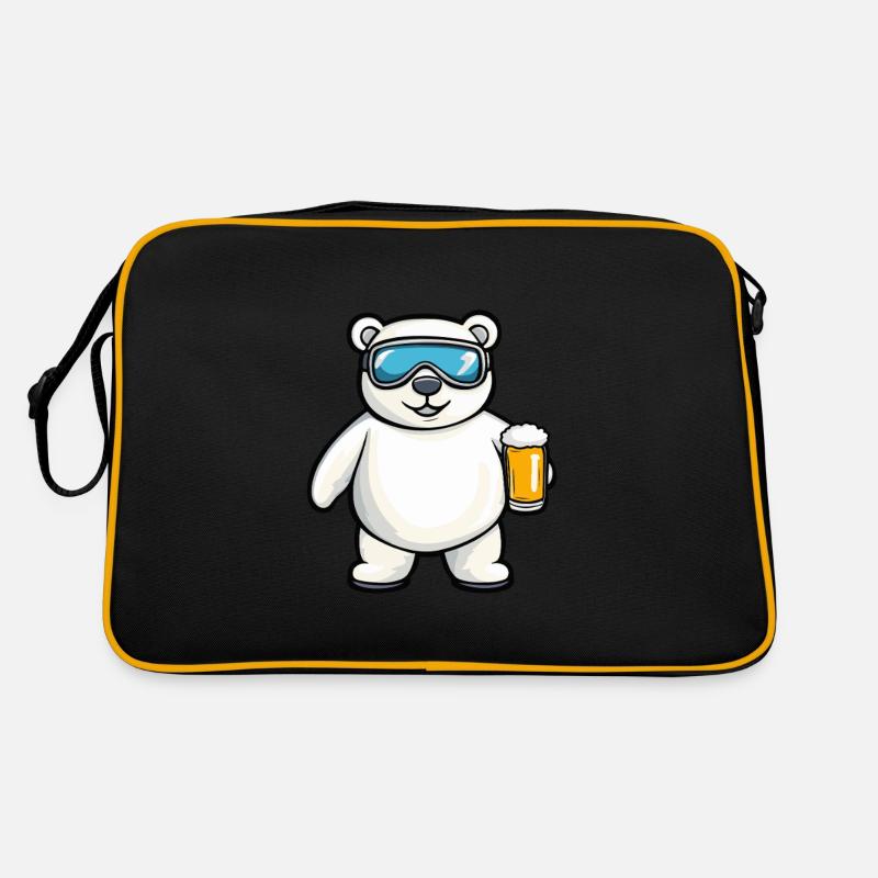 Eisbär Apres Ski Bier Comic Retro Tasche