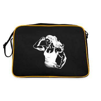 Femme Muscles Gym Musculation Fitness - Sac Retro - noir/or - Dos