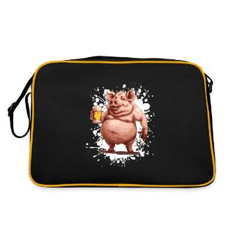 Pork Beer Funny - Retro Bag - black/gold - Back