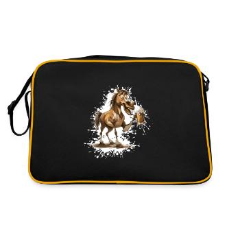 Bière de cheval drôle - Sac Retro - noir/or - Dos