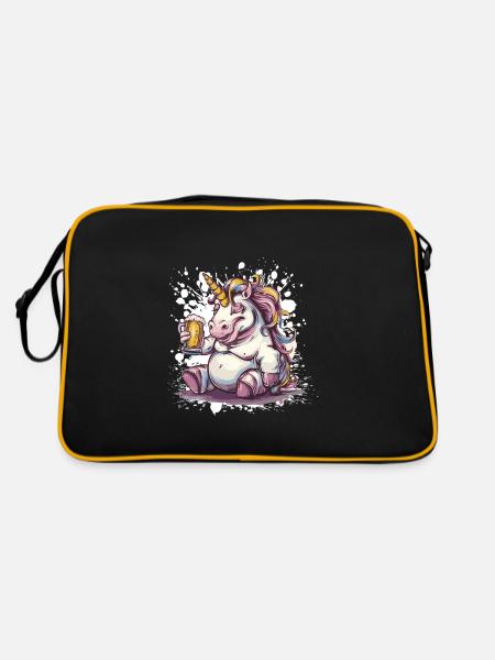 Licorne Bière Drôle - Sac Retro - noir/or - Dos