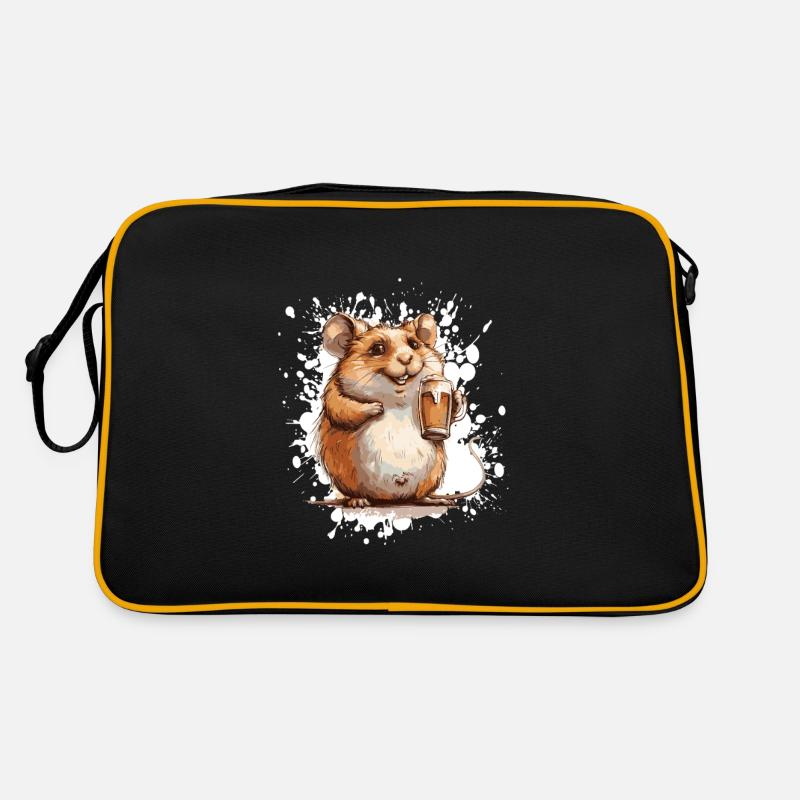 Hamster Bier Lustig Retro Tasche