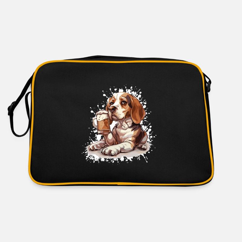 Beagle Hunde Bier Lustig Retro Tasche