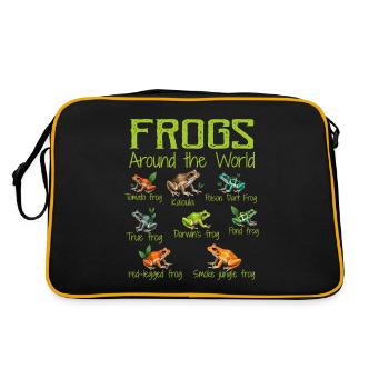 Frogs Around The World - Types Of Frogs - Sac Retro - noir/or - Dos